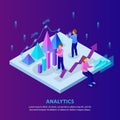Business Analytics Isometric Background