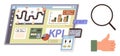Business analytics, KPI dashboard, and performance tracking for data-driven decision-making Royalty Free Stock Photo