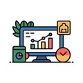 Business Analytics and Performance Dashboard Icon Royalty Free Stock Photo