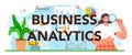 Business analytics typographic header. Data journalism or data-driven