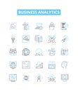 Business analytics vector line icons set. Business, Analytics, Data, Intelligence, Decision, Analysis, Modeling