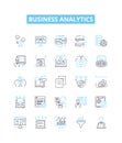 Business analytics vector line icons set. Business, Analytics, Data, Intelligence, Decision, Analysis, Modeling