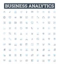 Business analytics vector line icons set. Business, Analytics, Data, Intelligence, Decision, Analysis, Modeling