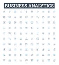 Business analytics vector line icons set. Business, Analytics, Data, Intelligence, Decision, Analysis, Modeling