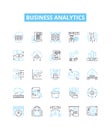 Business analytics vector line icons set. Business, Analytics, Data, Intelligence, Decision, Analysis, Modeling