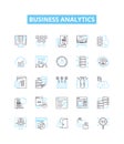 Business analytics vector line icons set. Business, Analytics, Data, Intelligence, Decision, Analysis, Modeling