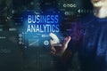 Business analytics with young man Royalty Free Stock Photo