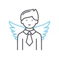 business angel line icon, outline symbol, vector illustration, concept sign Royalty Free Stock Photo