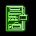 business appraisal services neon glow icon illustration