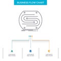 business arrow, concept, convergence, match, pitch Business Flow Chart Design with 3 Steps. Line Icon For Presentation Background Royalty Free Stock Photo