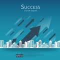 business arrows concept to success. growth chart up increase profit sales. Finance money stretching rising up. background vector i Royalty Free Stock Photo