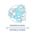 Business as usual turquoise concept icon