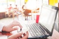 Business asian female hands working on laptop Royalty Free Stock Photo