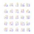 Business assets gradient linear vector icons set Royalty Free Stock Photo