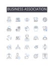 Business association line icons collection. Trade alliance, Corporate coalition, Enterprise partnership, Company