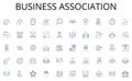 Business association line icons collection. Oars, Rowing, Coxswain, Regatta, Bladework, Stroke, Catch vector and linear