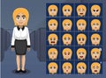 Business Attractive Woman Cartoon Emotion faces Vector Illustration Royalty Free Stock Photo