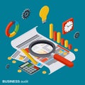 Business audit, analytics, report, financial statistic vector concept