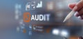Business Audit and Financial Process Analysis on Digital Dashboard Royalty Free Stock Photo