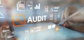 Business Audit and Financial Process Analysis on Digital Dashboard Royalty Free Stock Photo