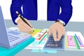 Business Audit Male in Suit Vector Illustration