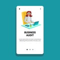 Business Audit Working Accountant Financier Vector Illustration
