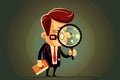 Business auditor using magnifying glass, double exposure Royalty Free Stock Photo