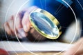 Business Auditor Using Magnifying Glass Royalty Free Stock Photo