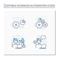 Business automation line icons set