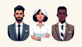 Business Avatars in Minimalistic Flat Design AI Generated