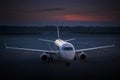 Business aviation flight in twilight. Royalty Free Stock Photo