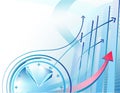 Business background with clock Royalty Free Stock Photo