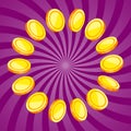 Business background with gold coins