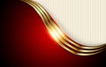 Business background with gold shiny wave on red Royalty Free Stock Photo