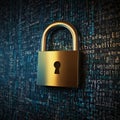 Business Background in Internet Digital Cybersecurity Technology: Lock on Circuit Board Royalty Free Stock Photo