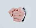 Business background.a man`s hand pointing at you Royalty Free Stock Photo
