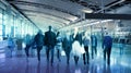 Business background with walking people blur silhouettes. London Royalty Free Stock Photo