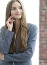 Successful business woman on blurred background office Royalty Free Stock Photo