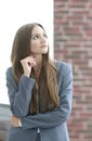 Successful business woman on blurred background office Royalty Free Stock Photo