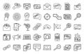 Business backlink strategy icons set, outline style