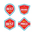 Business badges vector set in retro vintage design style. Best seller. The best choice. The best price awesome. Original brand Royalty Free Stock Photo