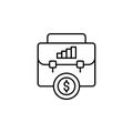 business, bag, analytics, dollar icon. Simple thin line, outline vector of Saving money icons for UI and UX, website or mobile Royalty Free Stock Photo