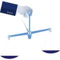 Business balance vector flat libra in hand icon Royalty Free Stock Photo