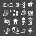 Business banking concept icons set. Royalty Free Stock Photo
