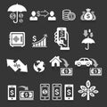 Business banking concept icons set. Royalty Free Stock Photo