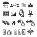 Business banking concept icons set. Royalty Free Stock Photo