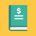 Business and Banking icon, Green financial book journal and report flat design vector Royalty Free Stock Photo