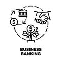 Business Banking Vector Concept Black Illustration Royalty Free Stock Photo