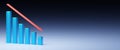 Business and bankruptcy concept. Bankrupt graph with recession