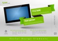 Business banner with modern display. Vector design elements for